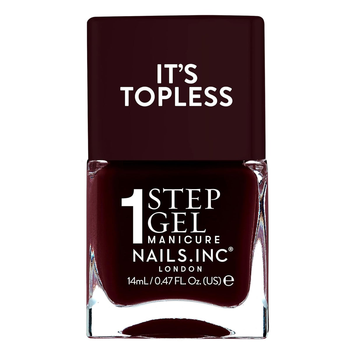 Nails Inc It's Topless Gel-Like Nail Polish, 4-in-1 Base Coat, Treatment, Color, Top Coat, Long