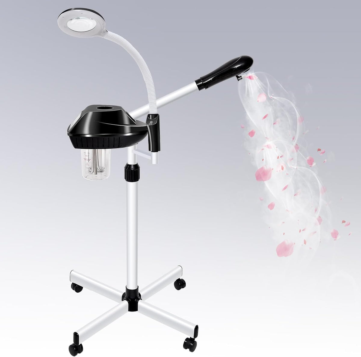 Professional Facial Steamer, 2 in 1 Facial Steamer with 5X Magnifying Lamp for Deep Cleansing and