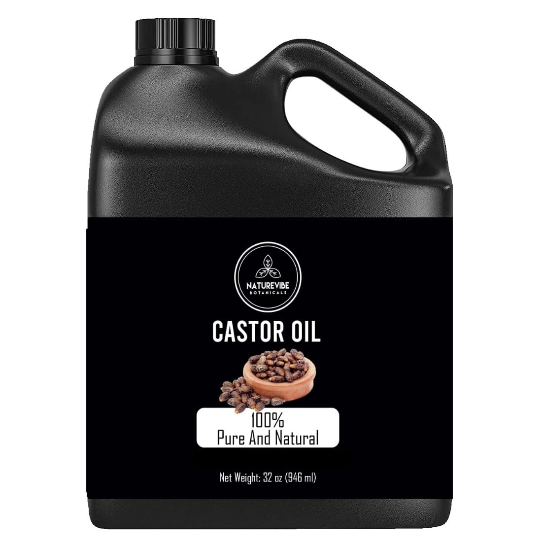 Naturevibe Botanicals Castor Oil 32 Ounces | 100% Pure and Natural | Great for Skin Care and Hair