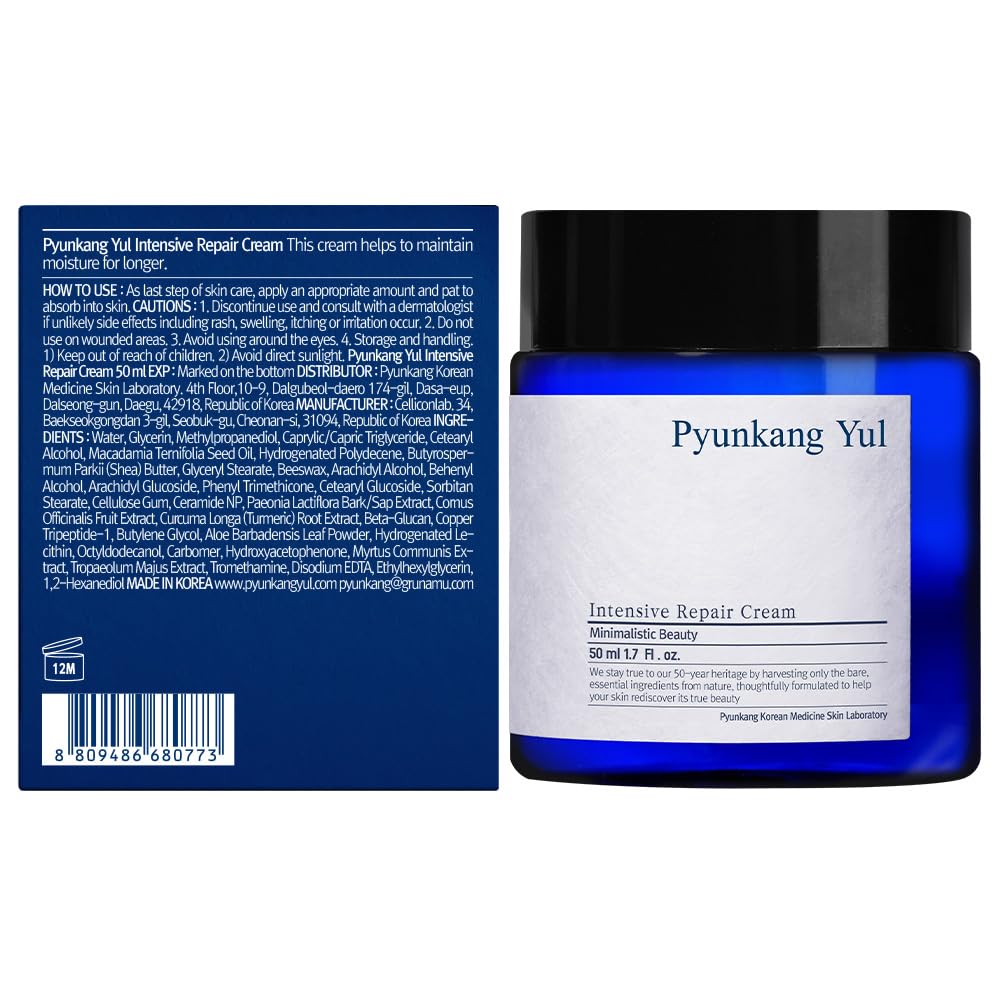 Pyunkang Yul PKY Intensive Repair Cream - Ceramide Moisturizer for Dry Skin with Shea Butter &