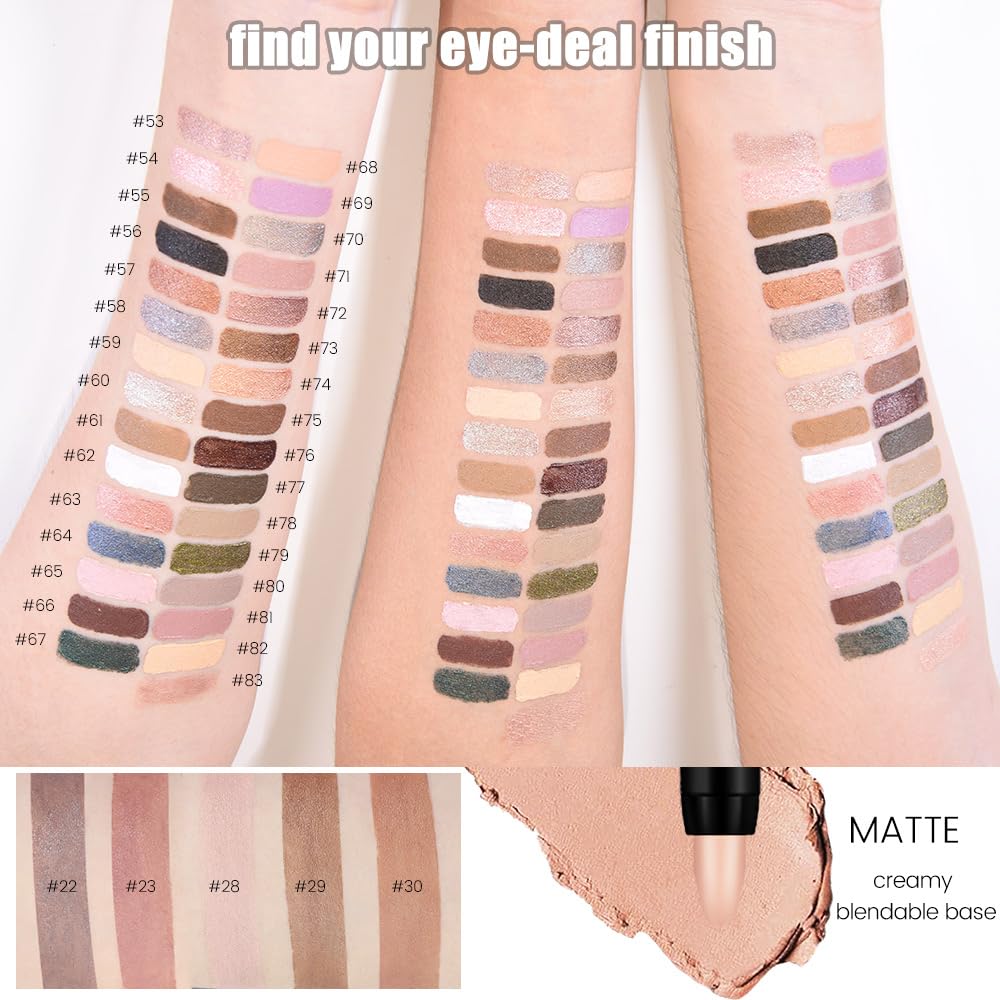 Kaely 8Pcs Cream Eye Shadow Sticks Set, Matte Eyeliner Pencil Eyeshadow Palette Makeup, Eye