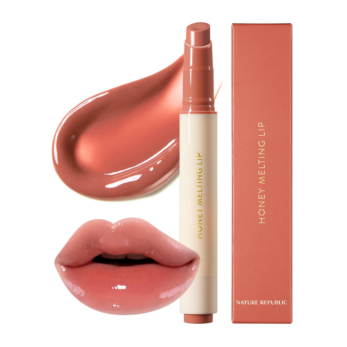 Nature Republic HONEY MELTING LIP (06 COCO) SOFT LIP STICK, Hydrating Gloss, Moisturizing balms