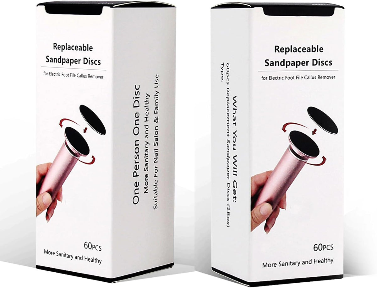 120pcs Foot File Sandpaper Discs Refill for Electric Callus Remover Dead Skin Removal (60pcs Rough