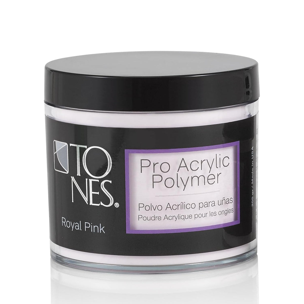 Tones Pro Acrylic Nail Powder, Royal Pink (Soft, Creamy Pastel Pink), (8.5 Fl Oz) - Long-Lasting &