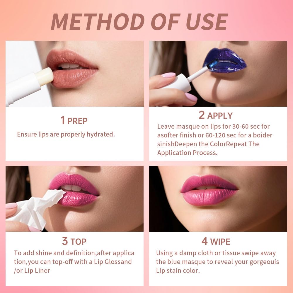 Lip Stain Peel Off – Long Lasting Waterproof Lip Tint, Smudge Proof Transfer Resistant Lip Stains