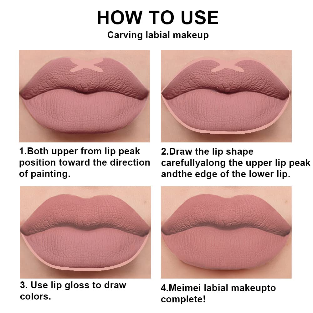 evpct 2Pcs Mauve Nude Neutral Color Lip Liner and Matte Lipstick Makeup Sets Vegan Lipstick Lip