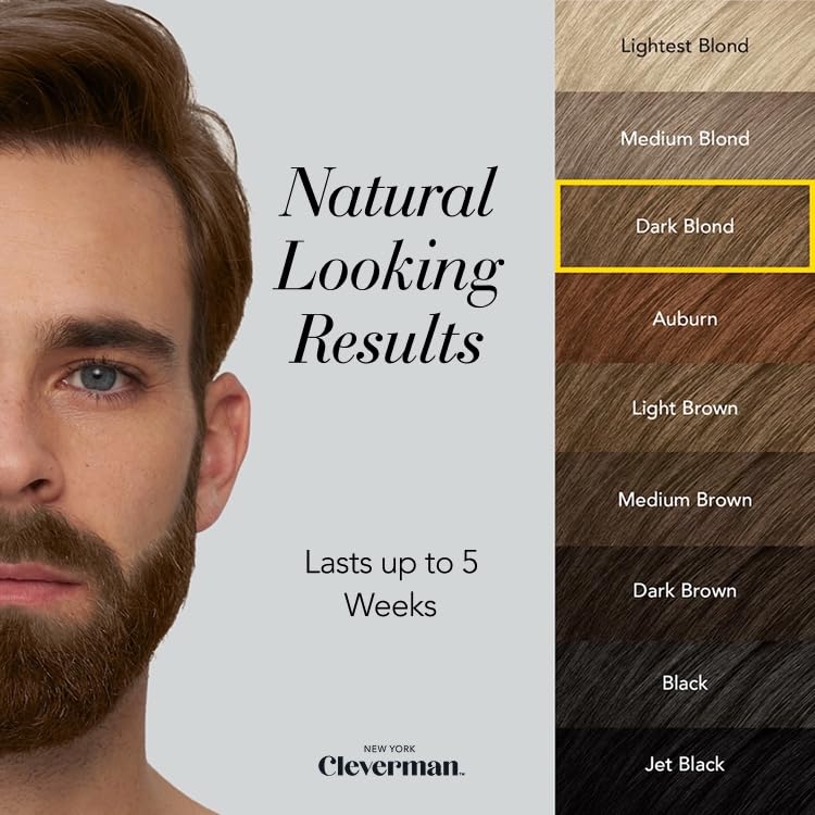 Cleverman Dark Blond Hair & Beard Dye for Men, All-in-One Reusable Kit - Mens Color For