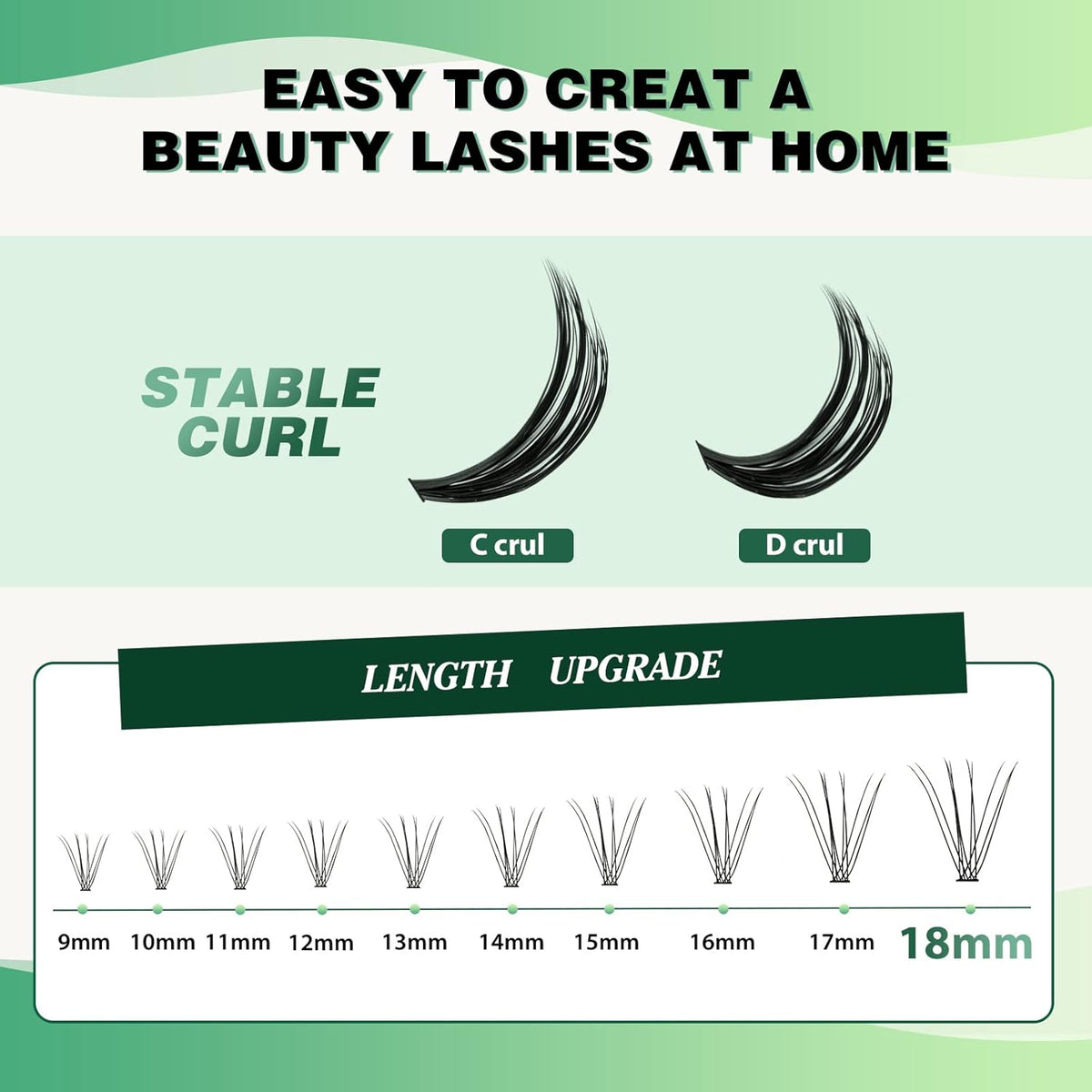 Lash Clusters 300Pcs Individual Lashes 10D 0.1D Curl 9-18MMIX Lash Extensions Clusters Lashes
