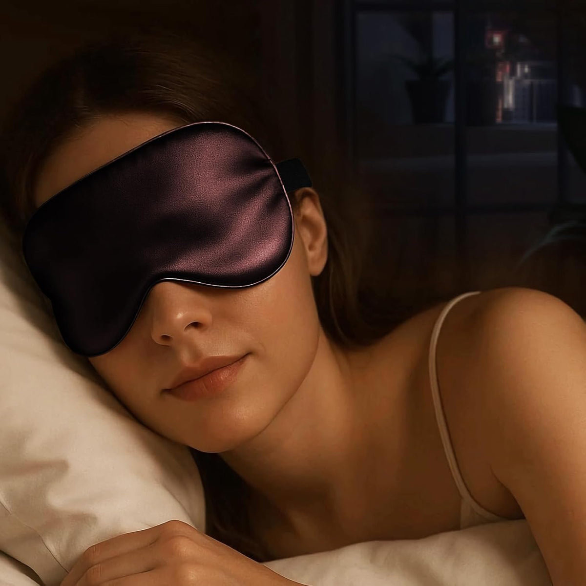 Luxury 22 Momme 100% Mulberry Silk Sleep Mask – 3D Eye Mask with Adjustable Strap, Gentle on Skin