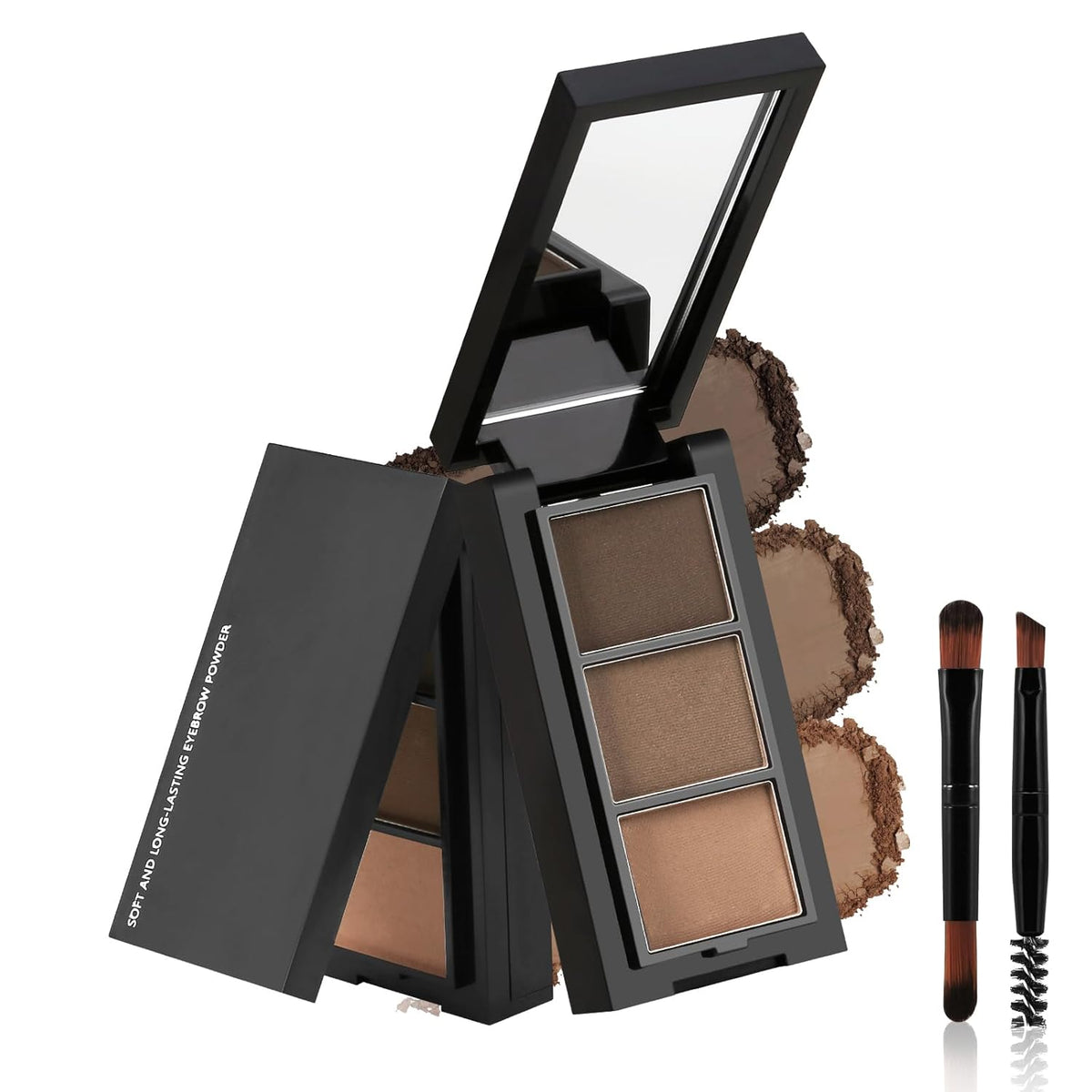 3 Colors Eyebrow Makeup Kit, Professional Brow Contour Palette, Waterproof Long-lasting Eyebrow