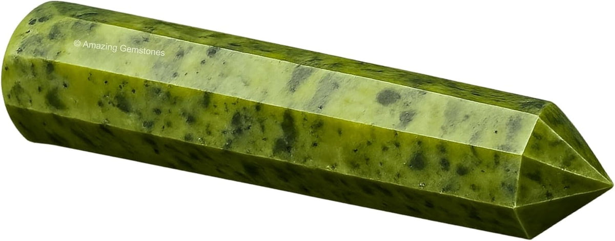 Amazing Gemstone Green Jade Crystal Wand Massage Stick - Pelvic Wand Gua Sha for Adults - Crystals