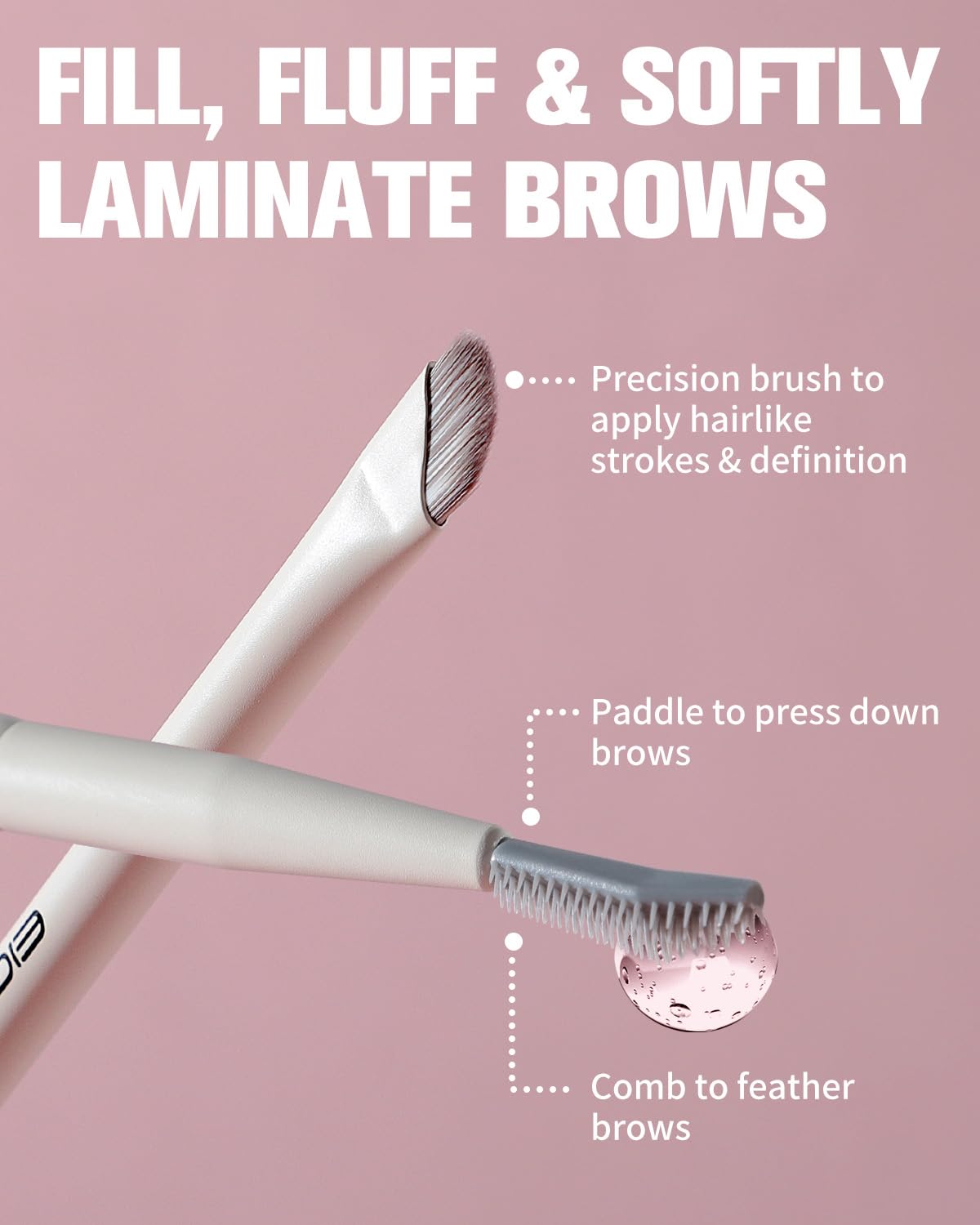 EIGSHOW Dual-Ended Precision Eyebrow Brush and Comb for Eyeliner Lining, Sculpting Brows