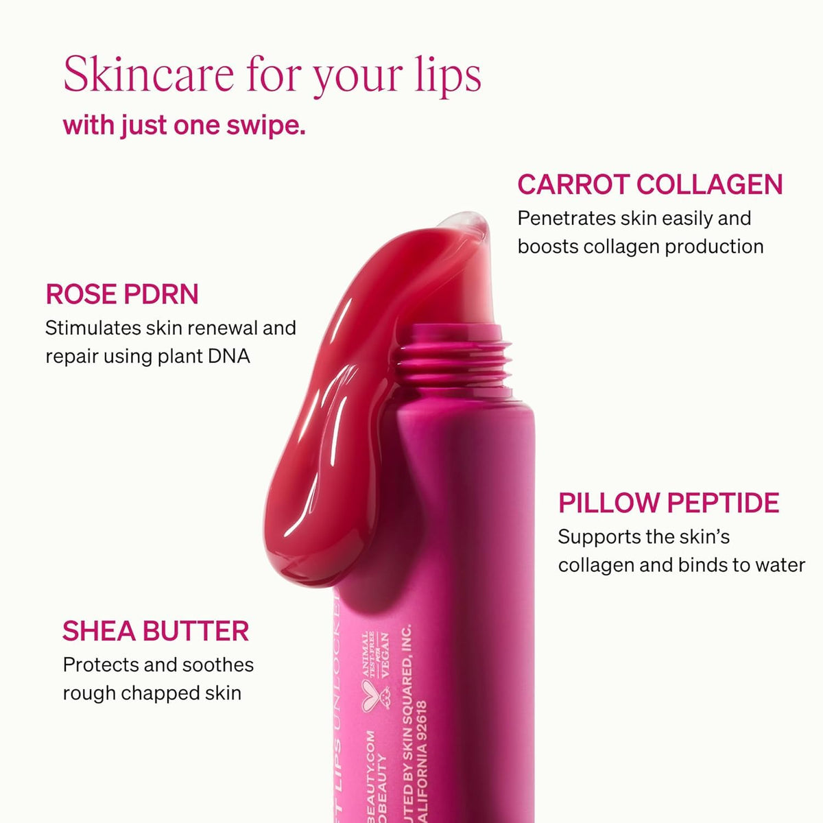 LipLock Jelly Serum for Dry Lips, Long-Lasting, Hydrating, Plumping, Glossy Mask with Rose PDRN