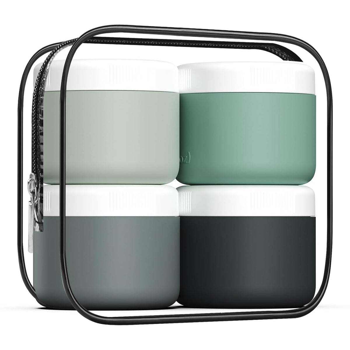 Travel Containers for Toiletries, Silicone Cream Jars BPA-Free, Leak-proof 3oz Travel Size