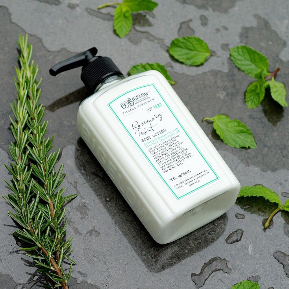 C.O. Bigelow Rosemary Mint Body Lotion, Village Perfumer Moisturizing Body Lotion with Aloe Vera