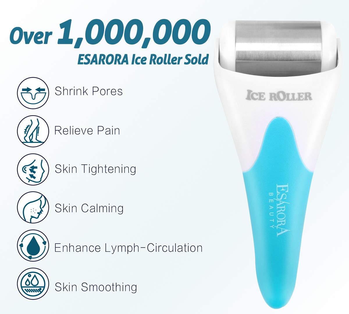 ESARORA Ice Roller for Face & Eye, Puffiness, Migraine, Pain Relief and Minor Injury, Skin Care