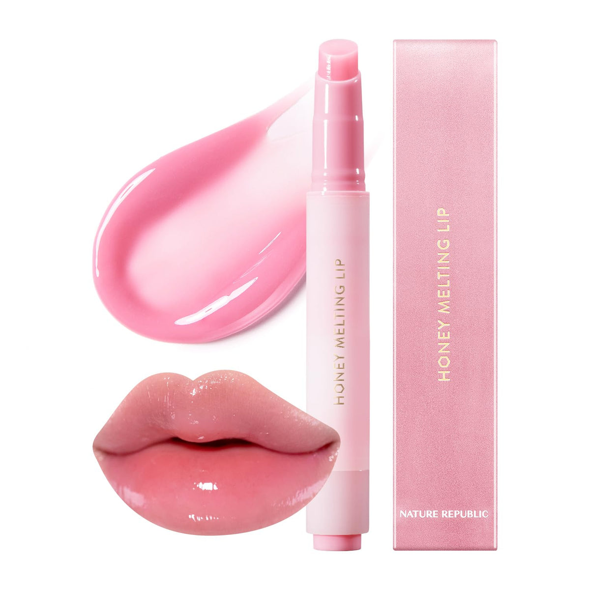 Nature Republic HONEY MELTING LIP PLUMPING (11 PINK) SOFT LIP STICK Tint & Plump Hydrating Gloss