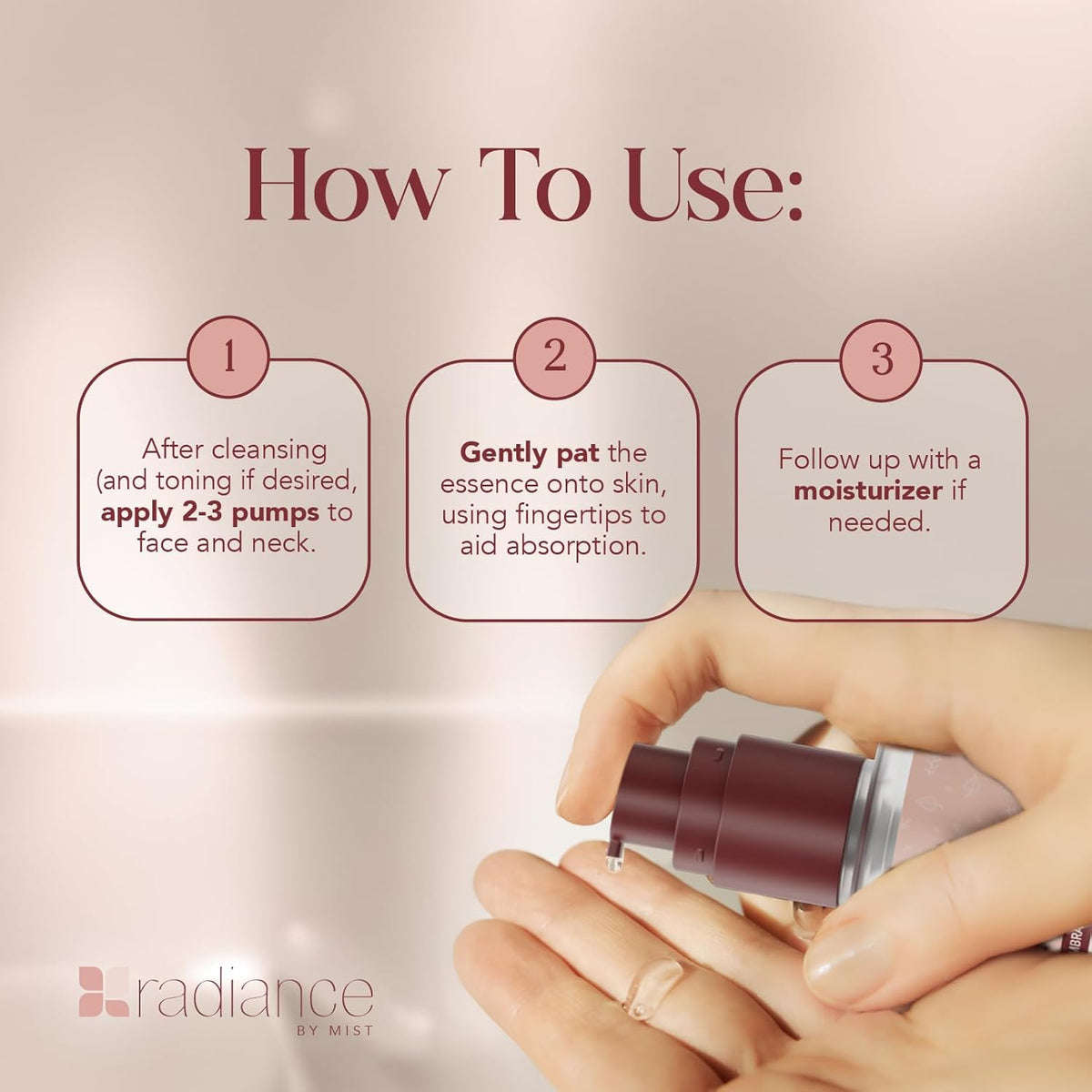 Radiance Snail Mucin Serum with Advanced Snail 96% Mucin Power Essence, Korean Skin Care with