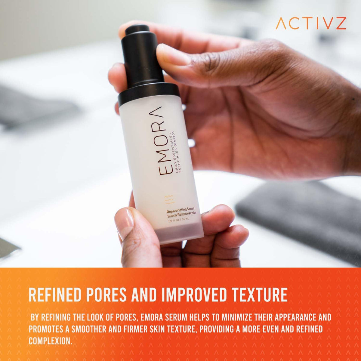 ACTIVZ Emora Rejuvenating Serum - Nourishes, Tones, Renews Skin with Saccharomyces Ferment, Rosa