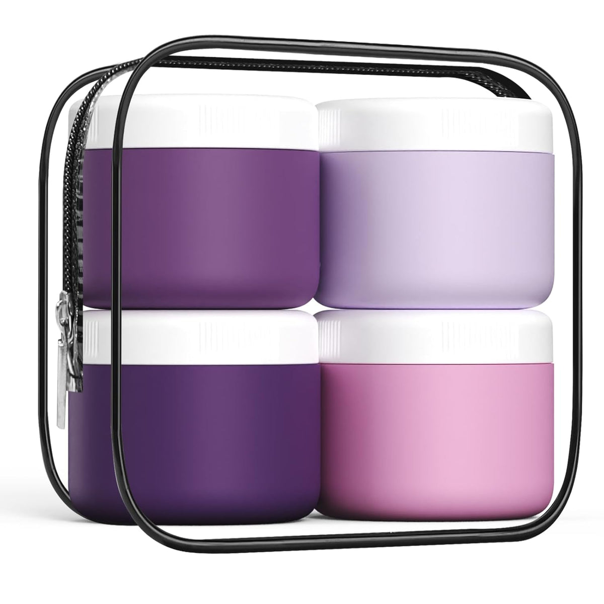 Travel Containers for Toiletries, Silicone Cream Jars BPA-Free, Leak-proof 3oz Travel Size
