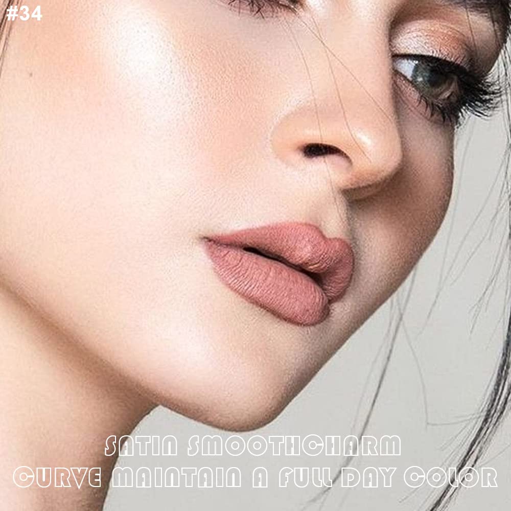 evpct 2Pcs Mauve Nude Neutral Color Lip Liner and Matte Lipstick Makeup Sets Vegan Lipstick Lip