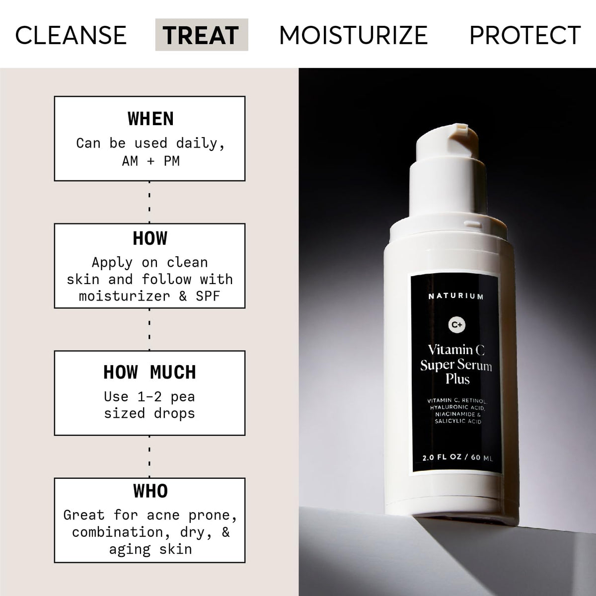 Naturium Vitamin C Super Serum Plus Jumbo, Smoothing Face Care, plus Retinol, Hyaluronic Acid