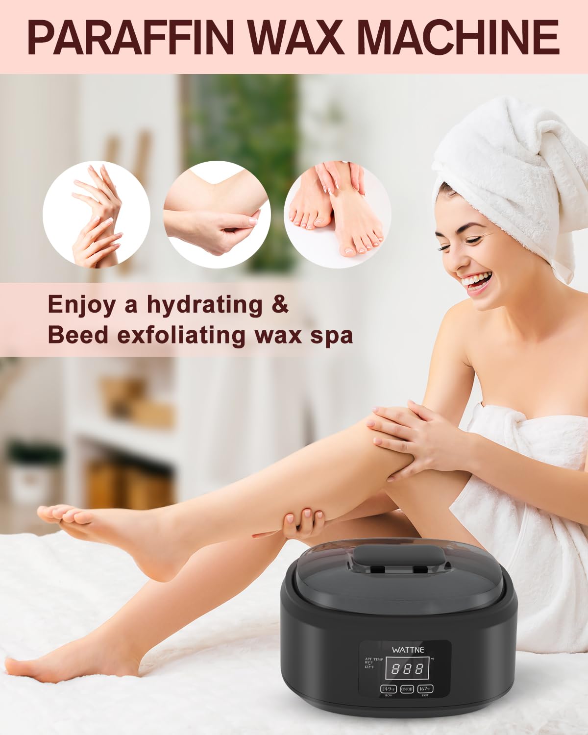Paraffin Wax Machine for Hand and Feet -Paraffin Wax Warmer Moisturizing Kit Auto-time and Keep