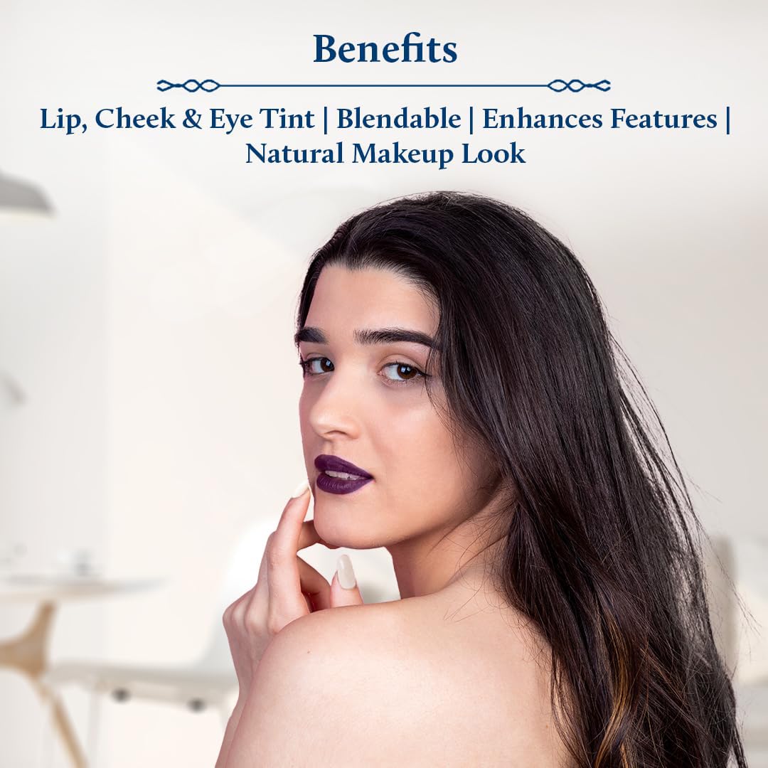Blue Nectar Lip Tint Stain for Luscious Tinted Lips | Natural Blackberry Lip Moisturizer for Dry