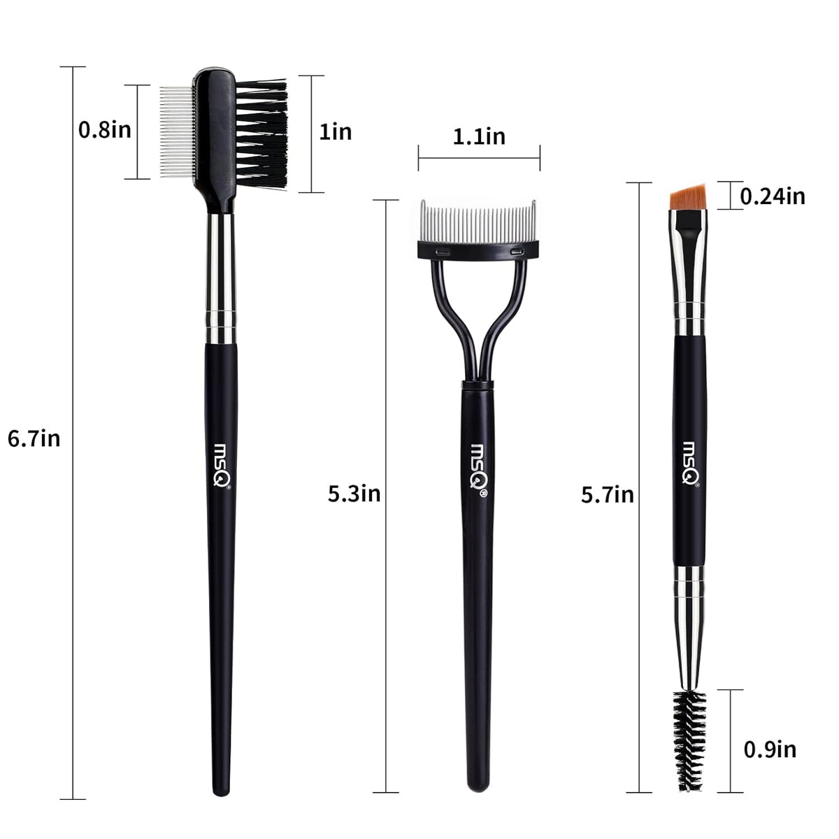 MSQ Eyebrow Brush and Comb Eyelash Brush Eyelash Separator Eye Brow Comb & Spoolie Brush