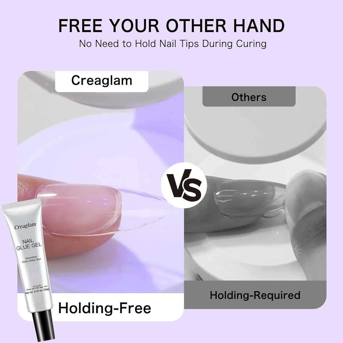 Solid Gel Nail Tips: Semi Solid Soft Nail Glue for Press Super Strong Fake Nail Glue Acrylic Nails