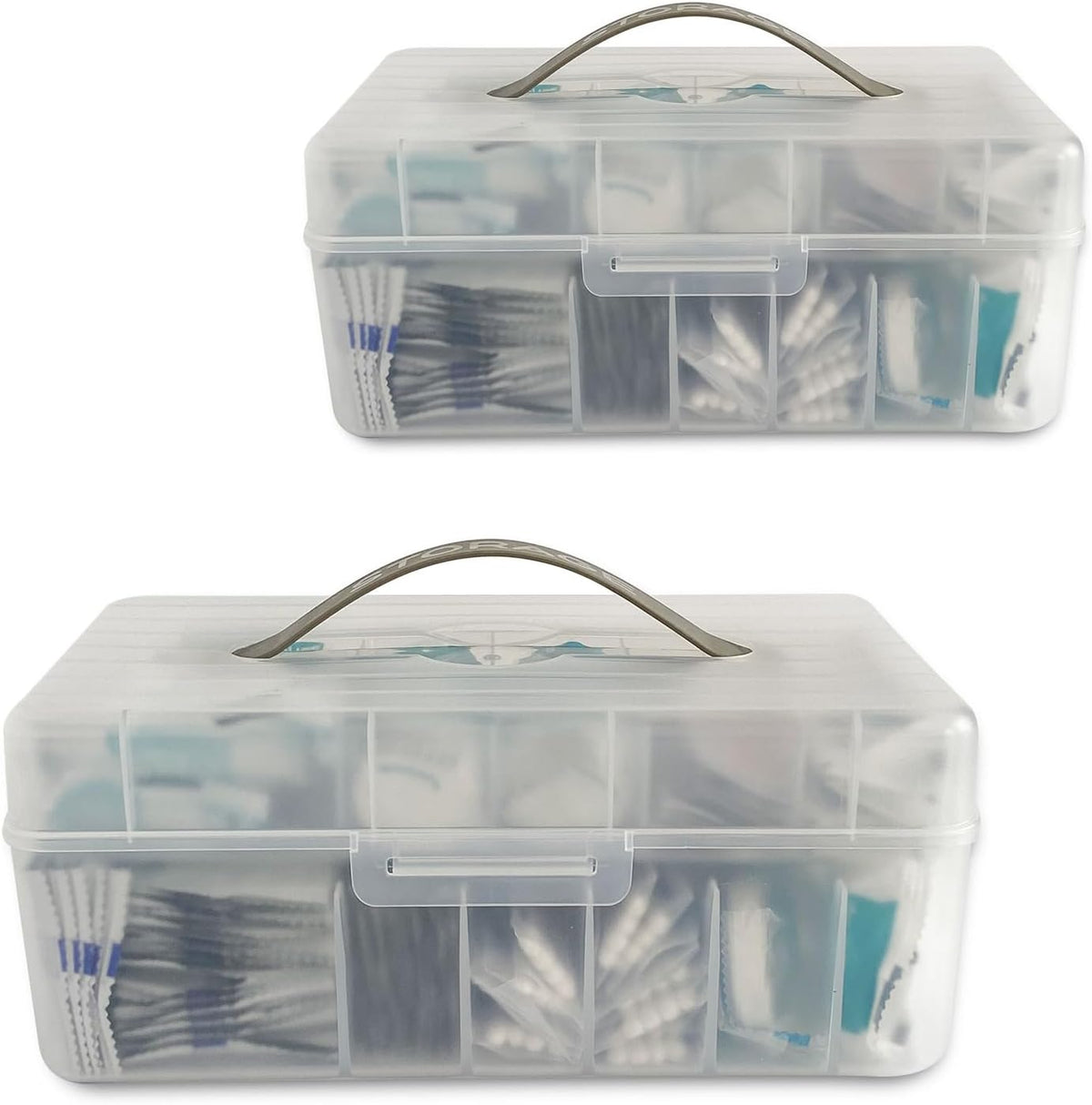 Bandage Organizer with Lid and Handle, Plastic Bandaid Storage Container for Home Medicine Cabinet