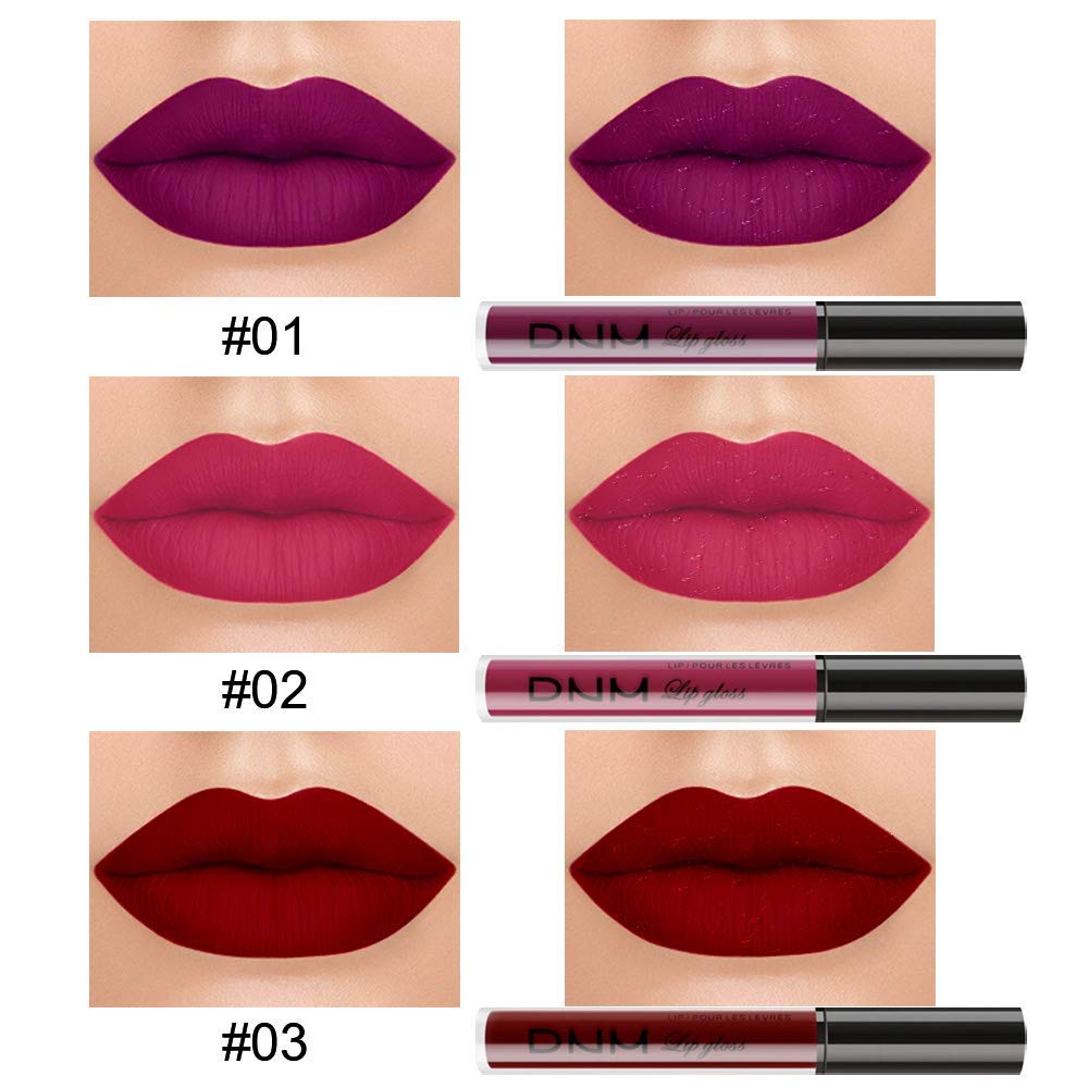 evpct 3Pcs Dark Purple Red Rose pink Matte Liquid Lipstick Sets for Black Women Matte Lipstick Lip