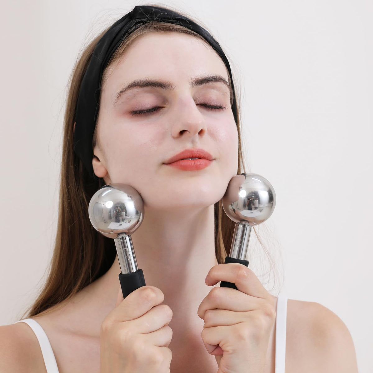 360 Rotating Ice Globes for Face & Eyes, Unbreakable Stainless Steel Cryo Sticks for Beauty