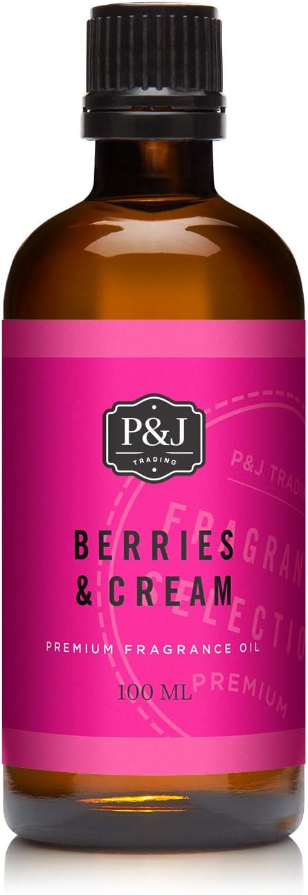 P&J Trading Fragrance Oil | Berries & Cream Oil 100ml - Candle Scents for Candle Making, Freshie