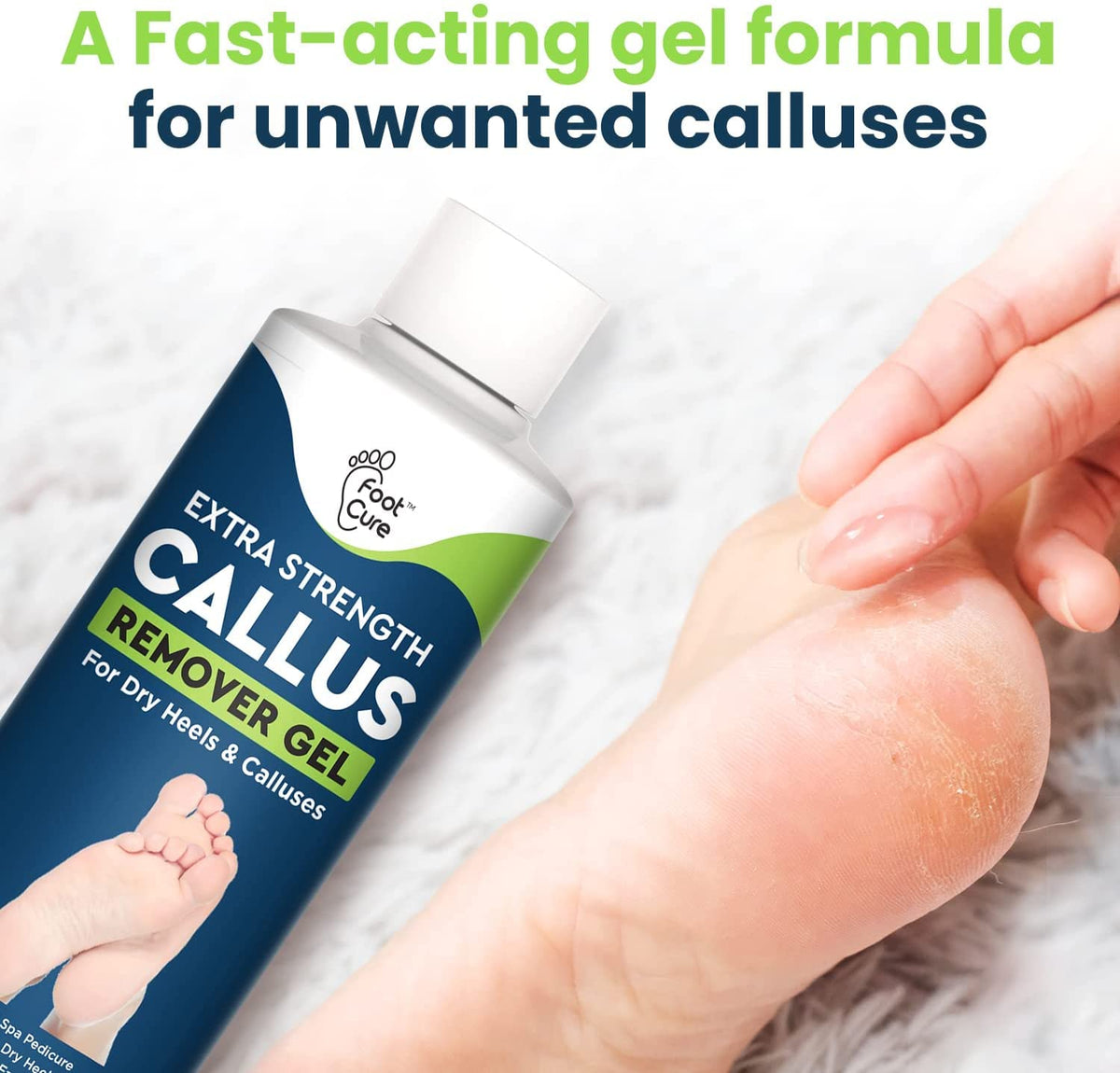 Callus Remover for Feet with Extra Strength Gel & Foot Pumice Stone Set - Easy Way to Remove Hard