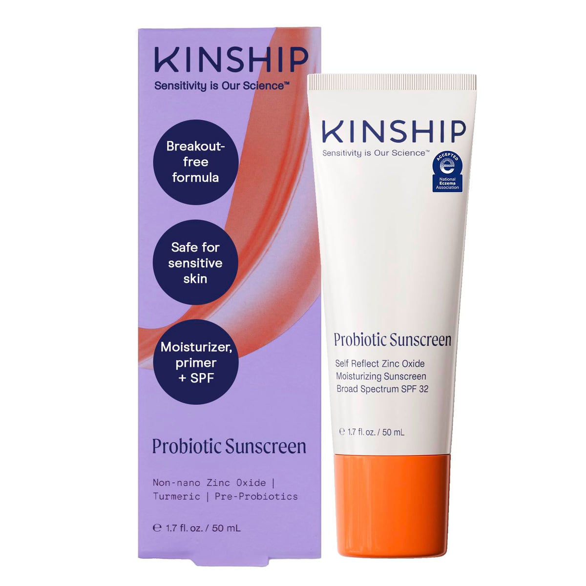 Kinship Zinc Oxide Mineral Sunscreen for Face Self Reflect SPF 32 | Vegan, Reef Safe, Non Toxic
