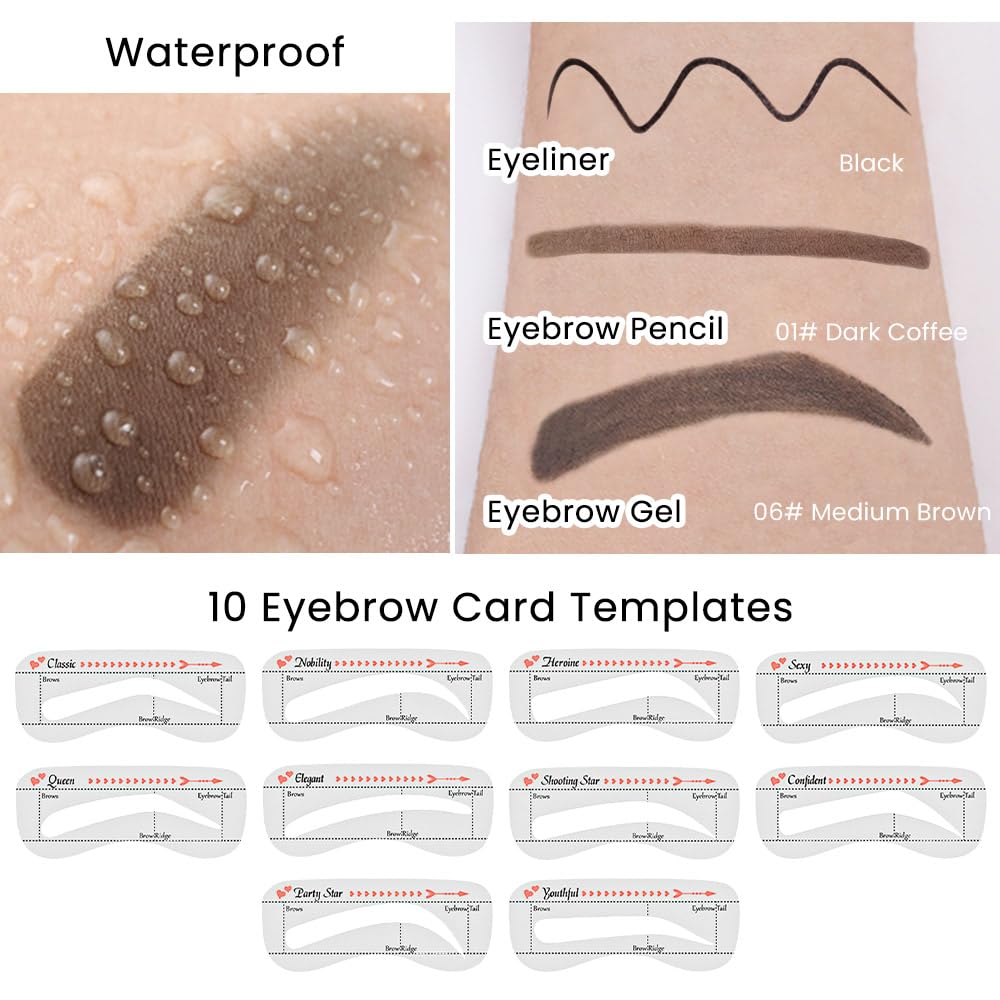evpct Eyebrow Stencils Kit for Women Shaping, Eyebrow Shaper Makeup Kit, Eye Brow Stencil Shaper