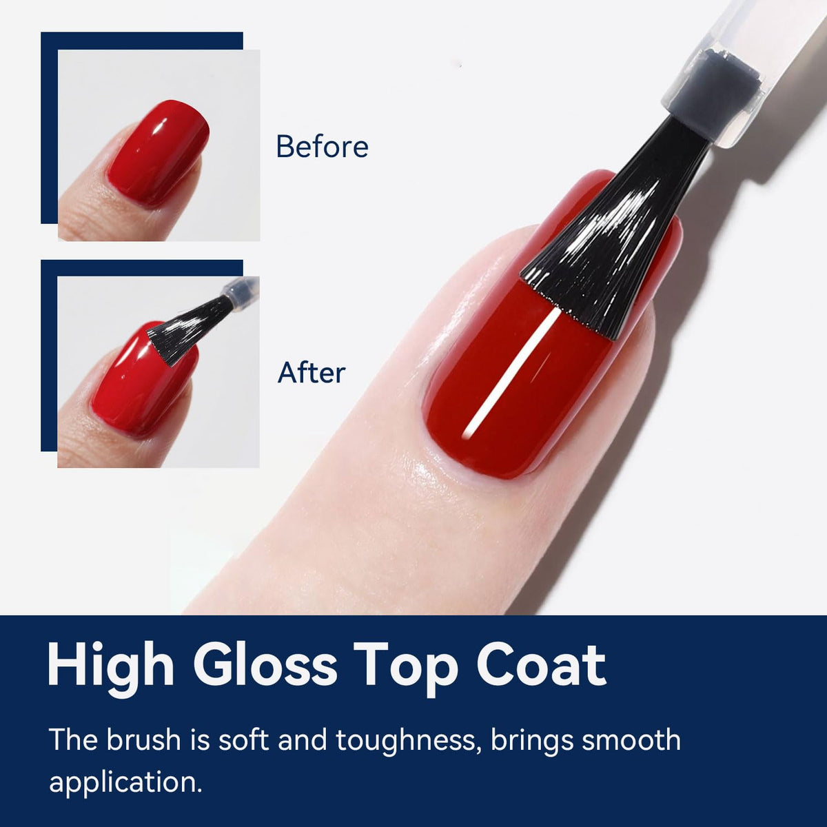 JODSONE 16.5ml Gel Top Coat No Wipe Clear Glossy Shine Finish Long Lasting No Soak Off Nail and