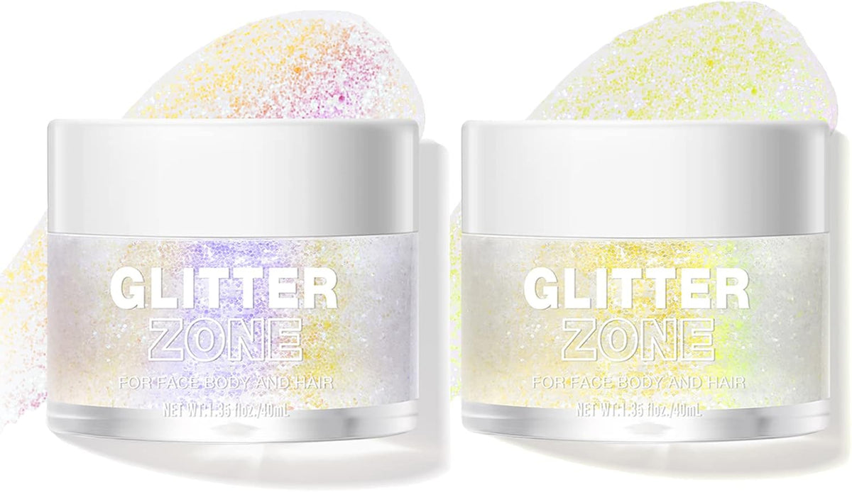 LANGMANNI Holographic Body Glitter Gel for Body, Face, Hair and Lip.Color Changing Glitter Gel