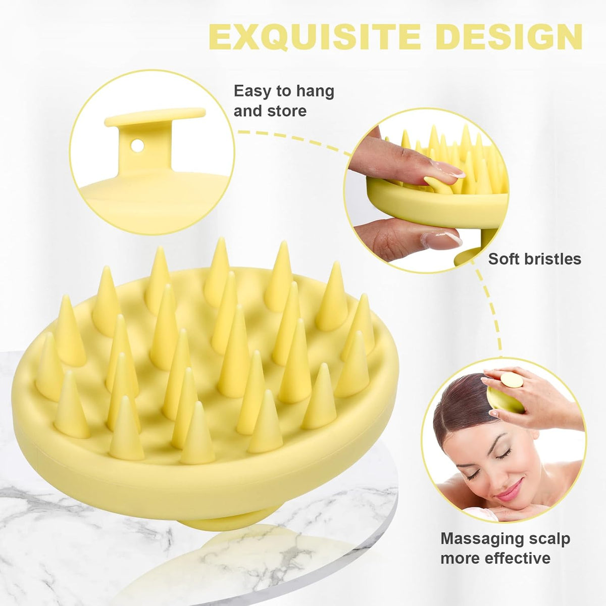 Silicone Scalp Massager, Scalp Scrubber for Hair Growth with Soft Bristles, Scalp Exfoliator Brush