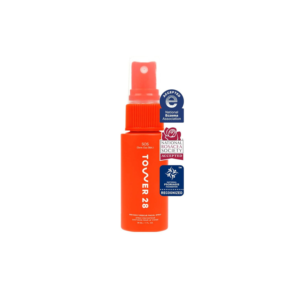 Tower 28 SOS Daily Rescue Facial Spray for Sensitive Skin, Hypochlorous Acid Spray Helps Visibly