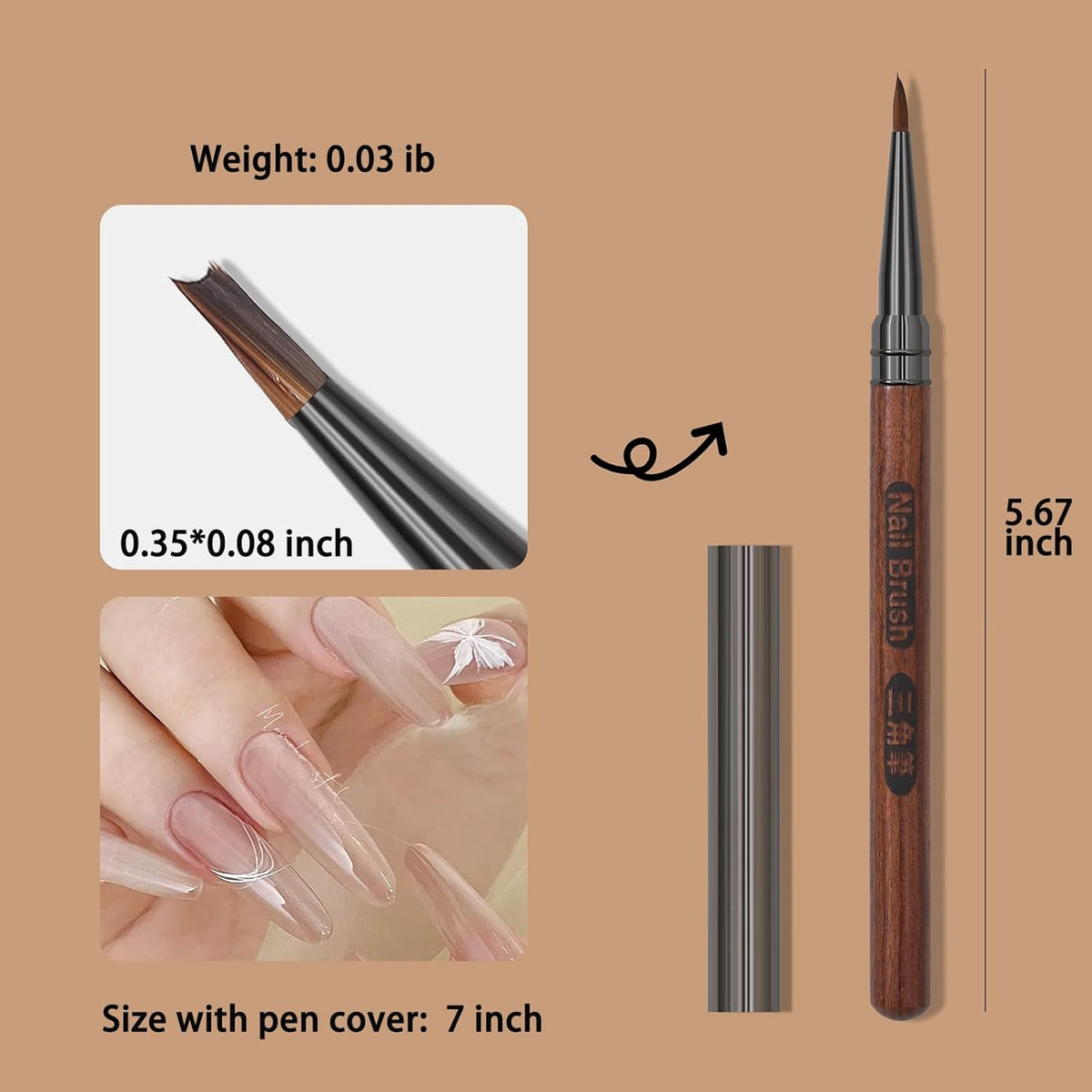 Nail Brush for Drawing Petals and Butterflies, Watercolor Paint Brushes for Oil Painting, Acrylic