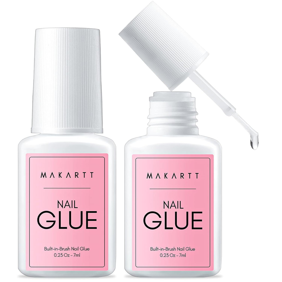 Makartt Quick Nail Glue for Press on Nails: Acrylic Nail Tips-Fake Nails-Salon Quality Strong Brush