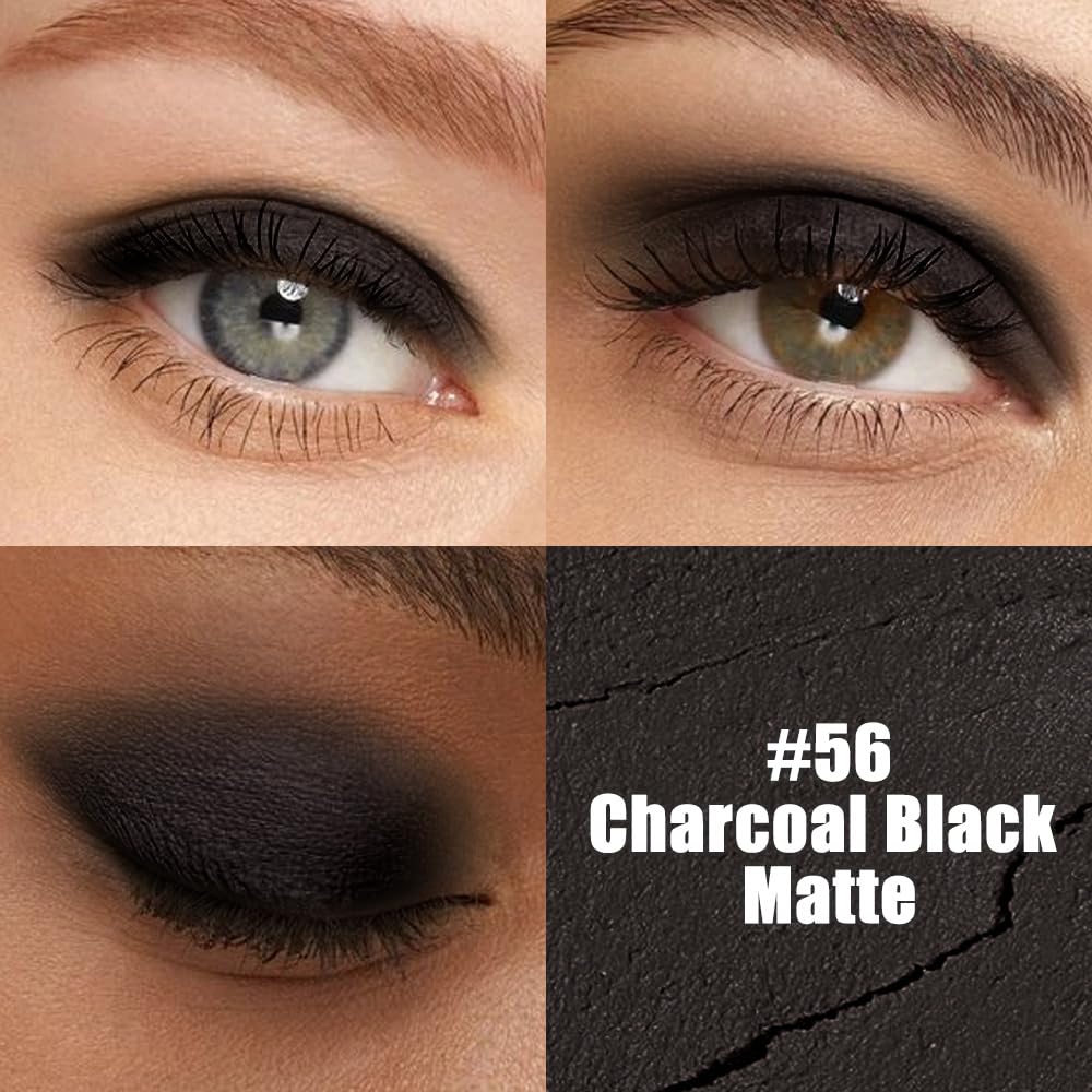 Kaely Cream Eye Shadow Sticks, Charcoal Black Matte Eyeliner Pencil Eyeshadow Palette Makeup, Eye