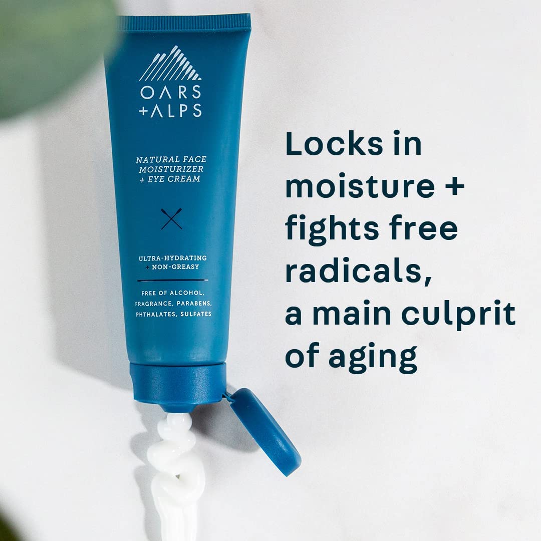 Oars + Alps Face Moisturizer and Eye Cream, Dermatologist Tested Skin Care Infused with Aloe Leaf
