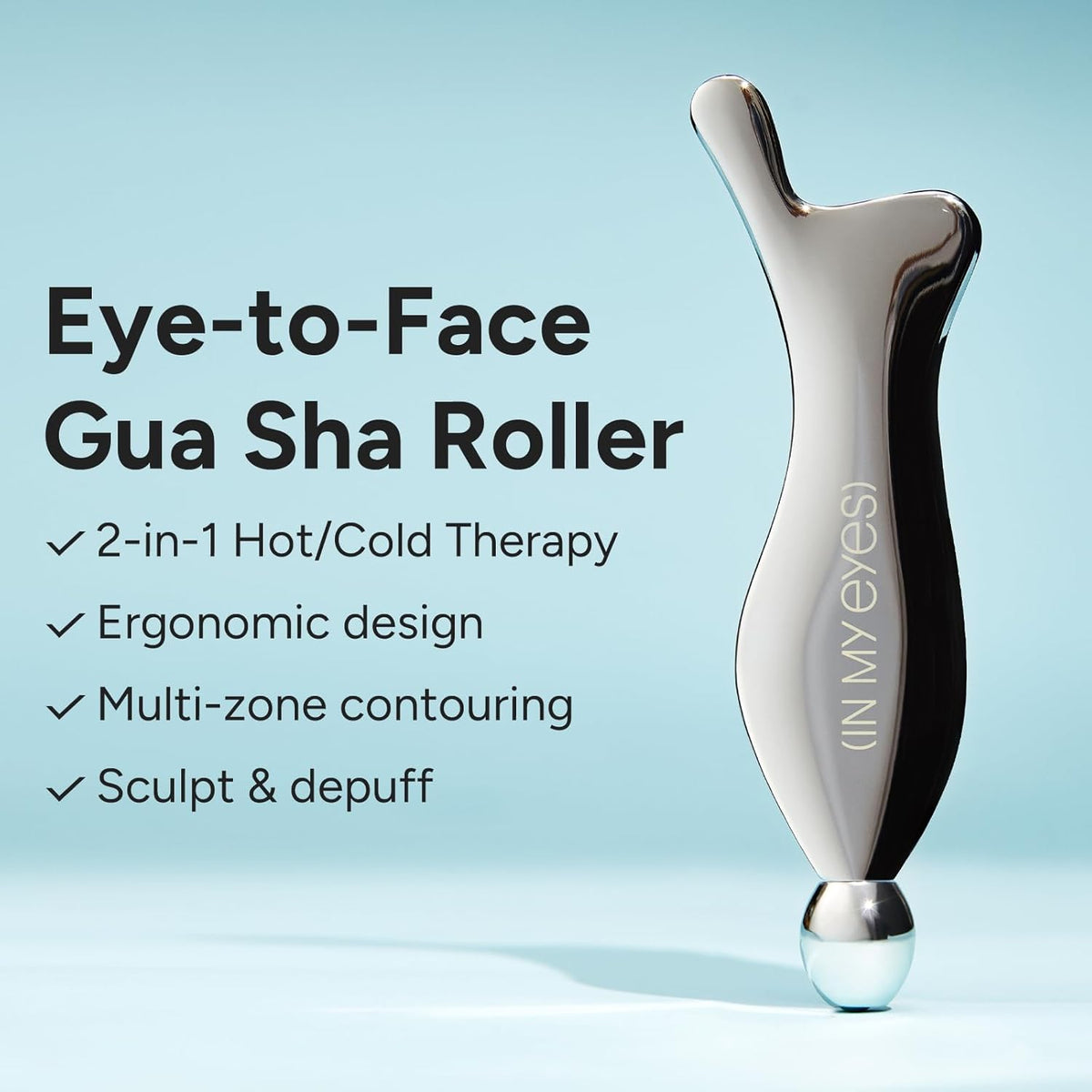 In My Eyes Gua Sha Tool for Face & Eye, Stainless Steel Gua Sha Facial Massager Tool for Reduce