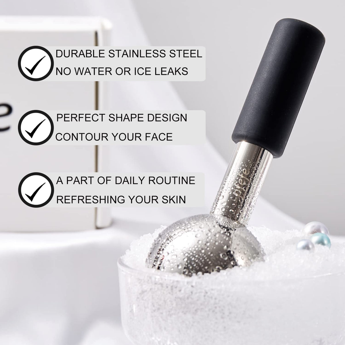 Ice Globes for Face & Eyes, Unbreakable Stainless Steel Cryo Sticks for Beauty Routines, Facials