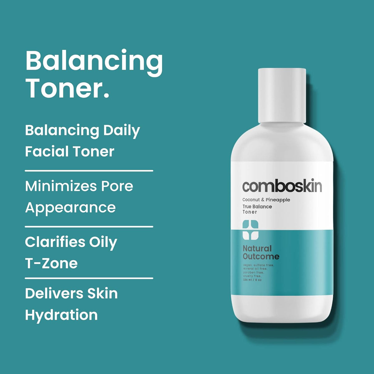 Combination Skin Balancing Face Toner | Alcohol Free Witch Hazel Facial Astringent w/Hydrating Aloe