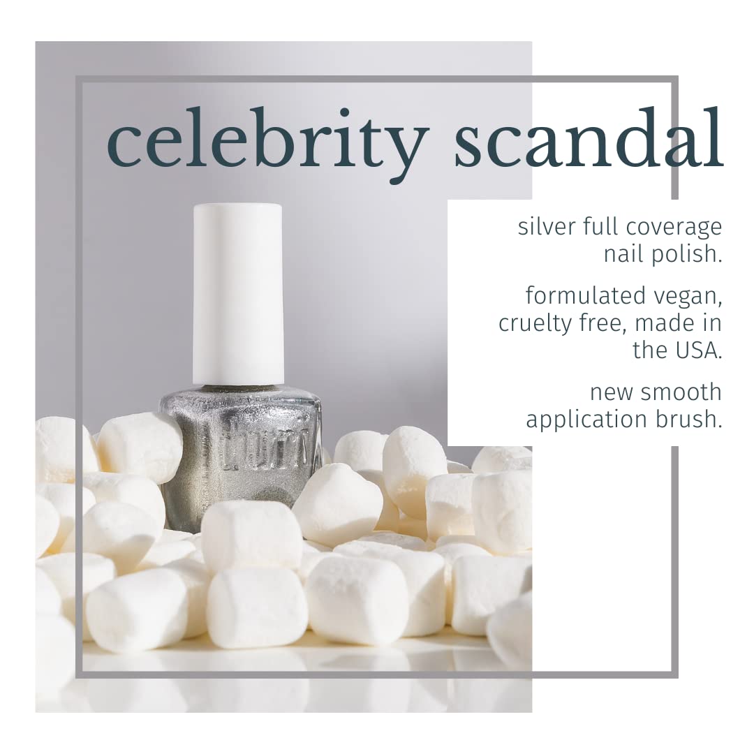 duri 536 Celebrity Scandal Nail Polish, Frosted Metallic Silver, Full Coverage, Fast Drying