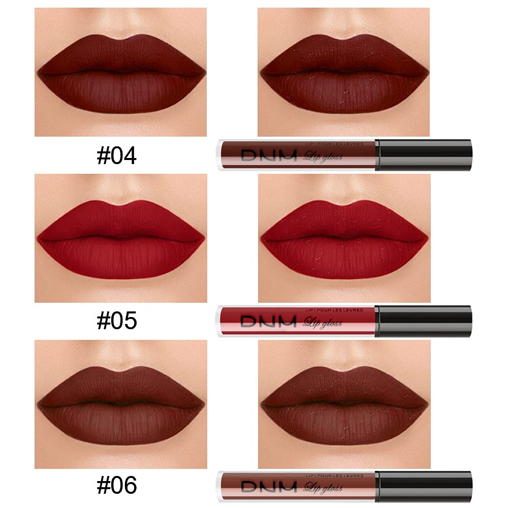 evpct 3Pcs Matte 24-hour Liquid Lipstick Sets, Dark Ruby Brown Red Permanent Stay on Lipstick Lip